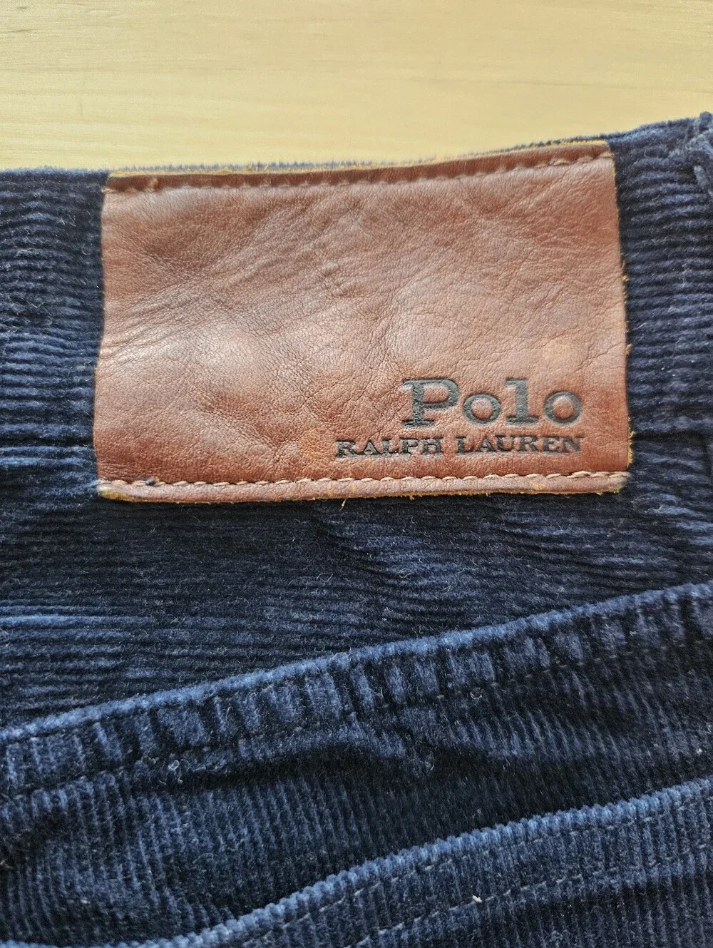Men's Polo Ralph Lauren Varick Slim Straight Blue Corduroy Pants 32x26.5 Fall